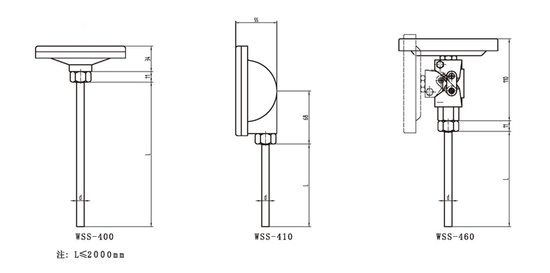 WSS工業雙金屬溫度計（通用型無固定裝置）_http://m.tcts.com.cn_雙金屬溫度計_第3張