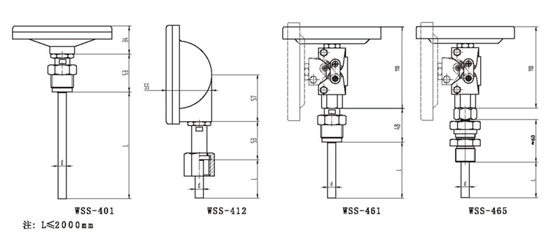 WSS工業雙金屬溫度計（通用型螺紋式）_http://m.tcts.com.cn_雙金屬溫度計_第3張
