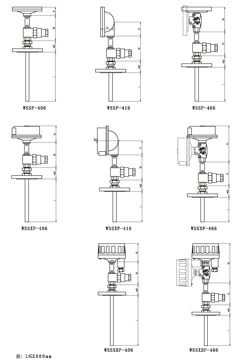 WSSX工業雙金屬溫度計（一體化型法蘭式）_http://m.tcts.com.cn_雙金屬溫度計_第3張