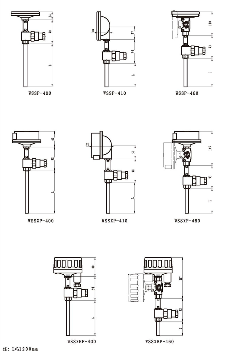 WSSX工業(yè)雙金屬溫度計(jì)（一體化型無(wú)固定裝置）_http://m.tcts.com.cn_雙金屬溫度計(jì)_第3張